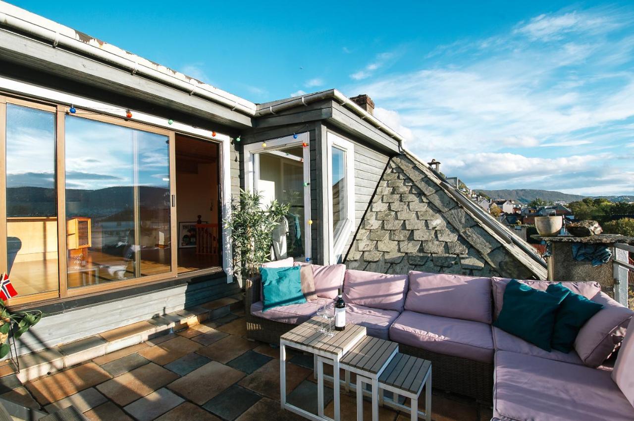 Spacious Penthouse With Grand Terrace Bergen Kültér fotó